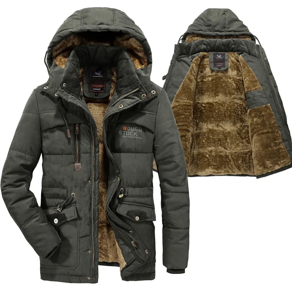 0-42e1bc.jpeg Parka fourrée homme avec effet matelassé et intérieur polaire, vert kaki, sur fond blanc