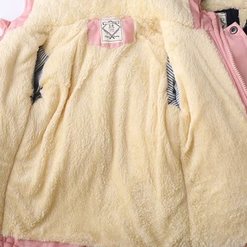 Parka enfant bleue molletonnée à capuche