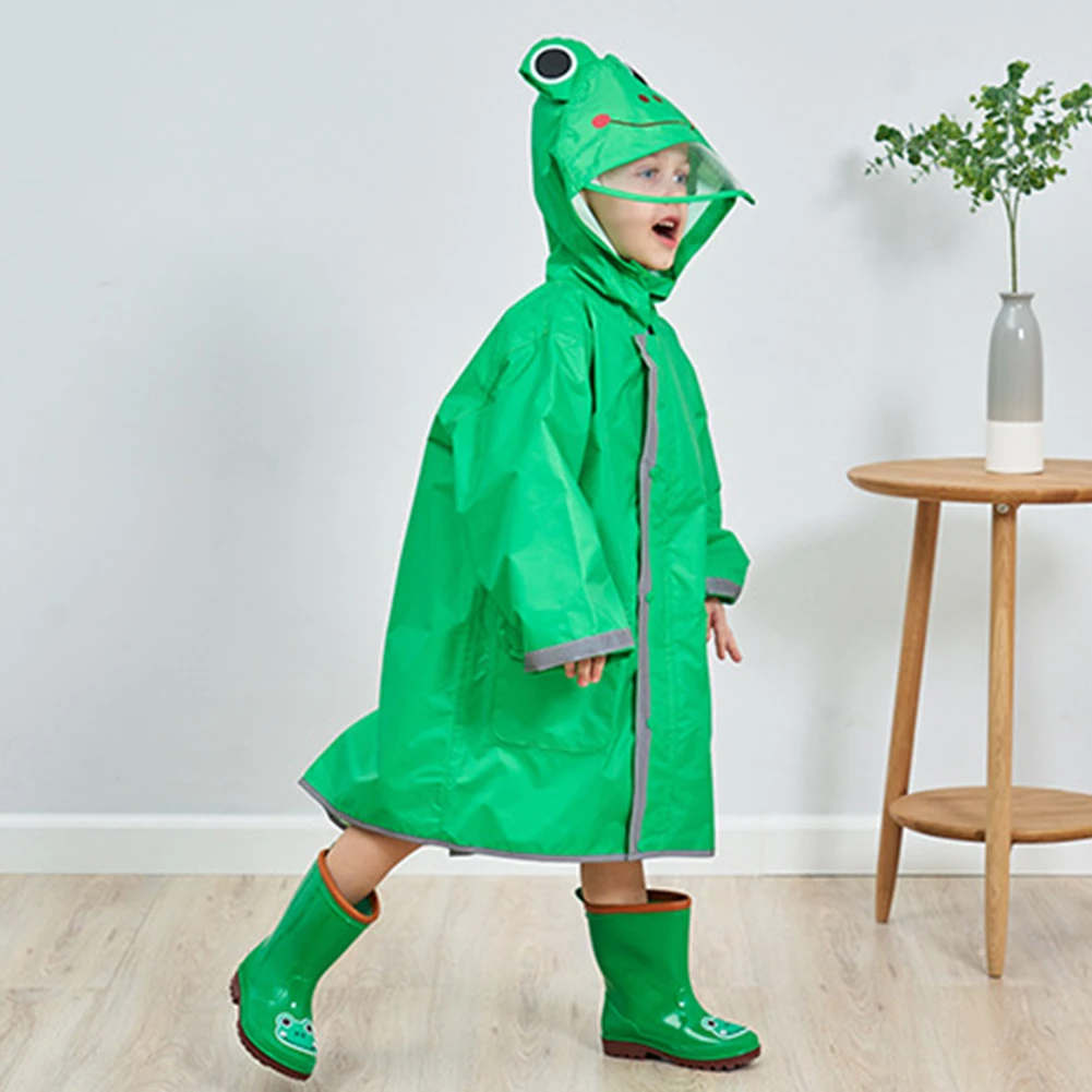 Parka enfant de pluie jaune à capuche girafe