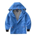 Parka garçon bleu anti-pluie avec poche