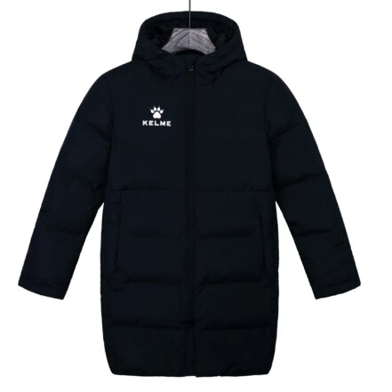 Parka garçon mi-longue noire épaisse avec capuche