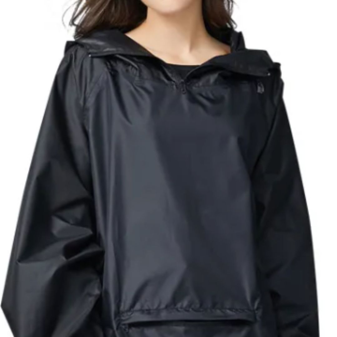 Parka légère femme type poncho à capuche imperméable