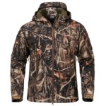 Parka militaire homme avec capuche style camouflage effet roseaux dans les tons marron