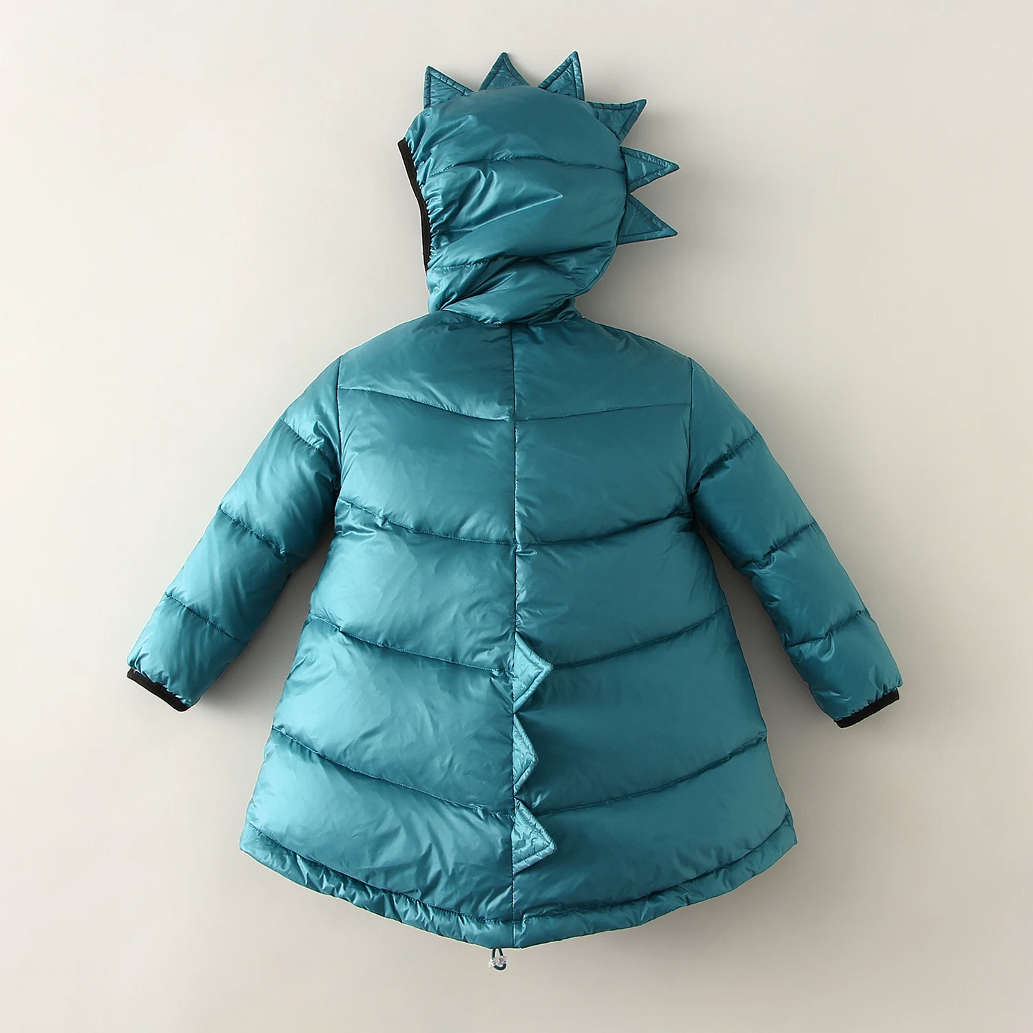 Parka enfant au design de dinosaure sur fond gris